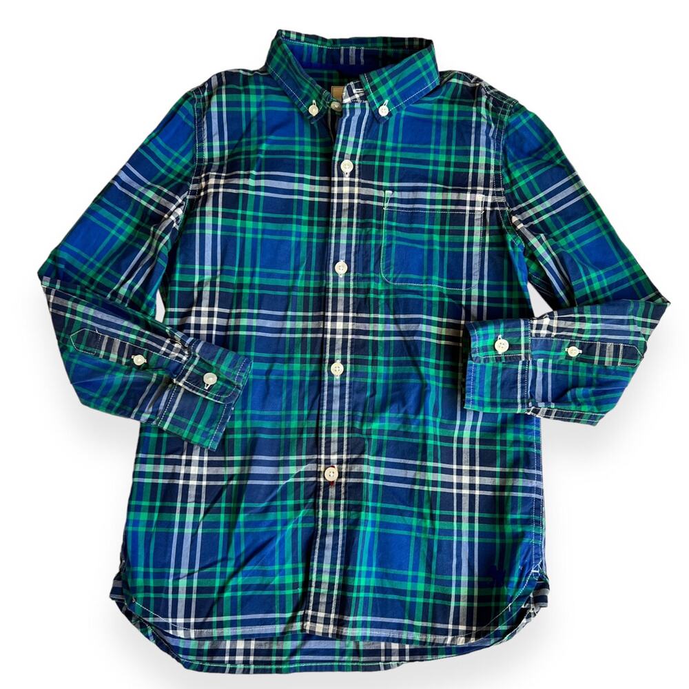 Mini Boden Plaid Button Down 7-8